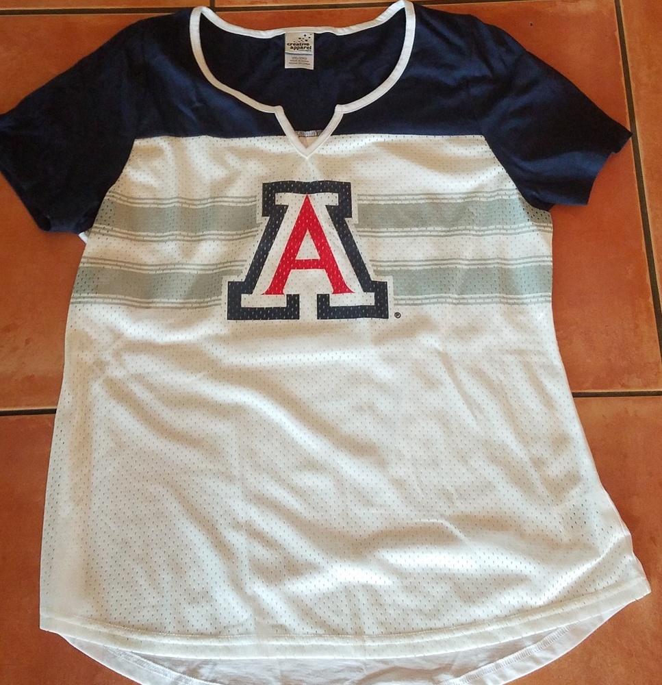 NWOT University of Arizona White/Blue Jersey T